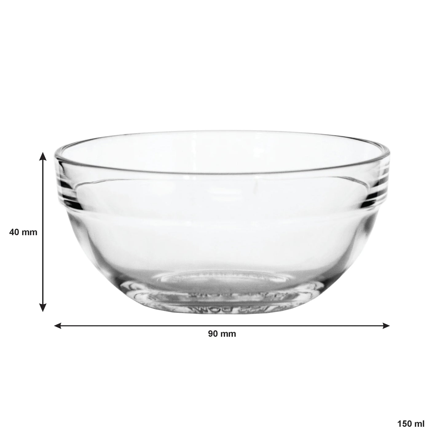 Glass Stackable Bowl 150ml 40x90mm