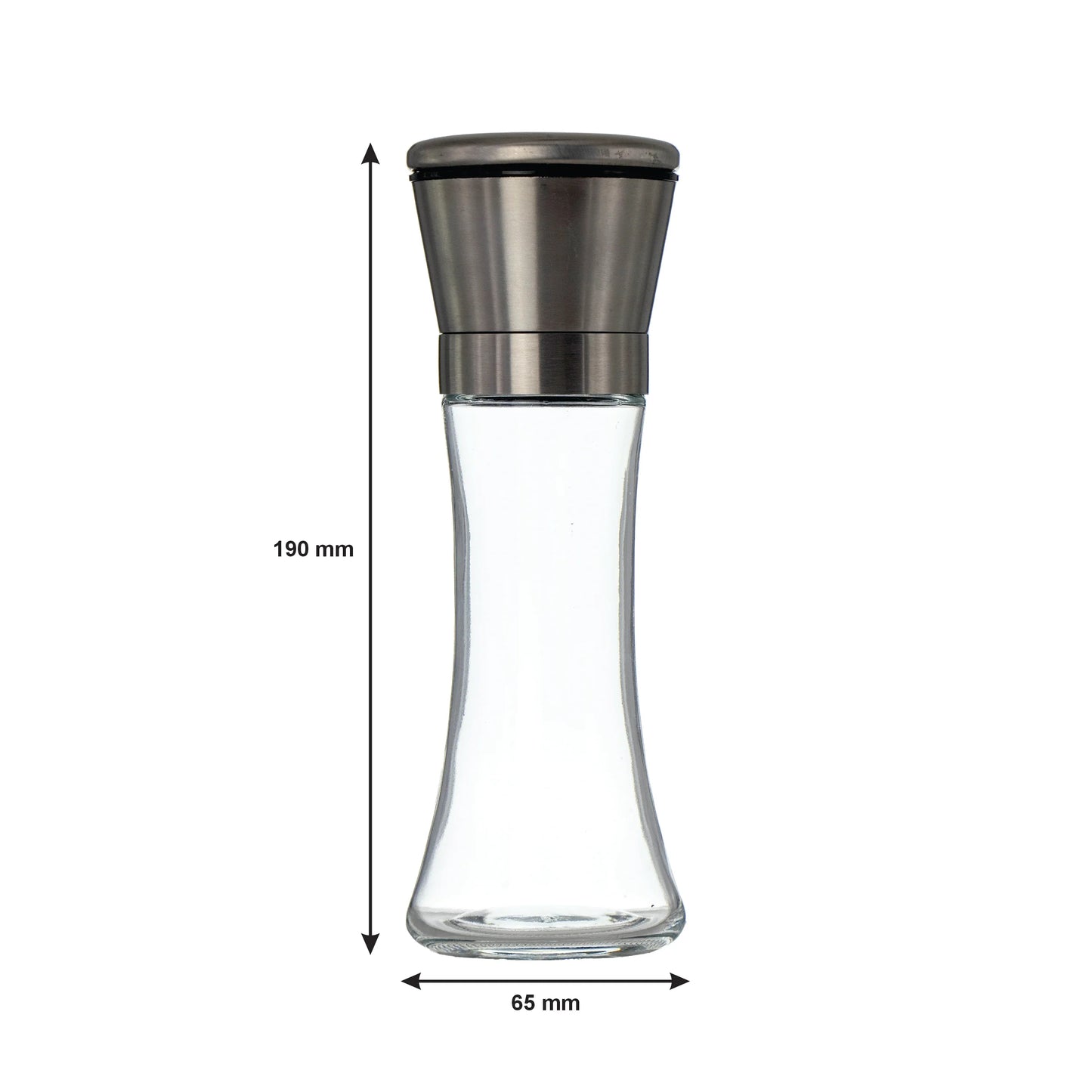 Salt & Pepper Glass Grinders Ceramic Set