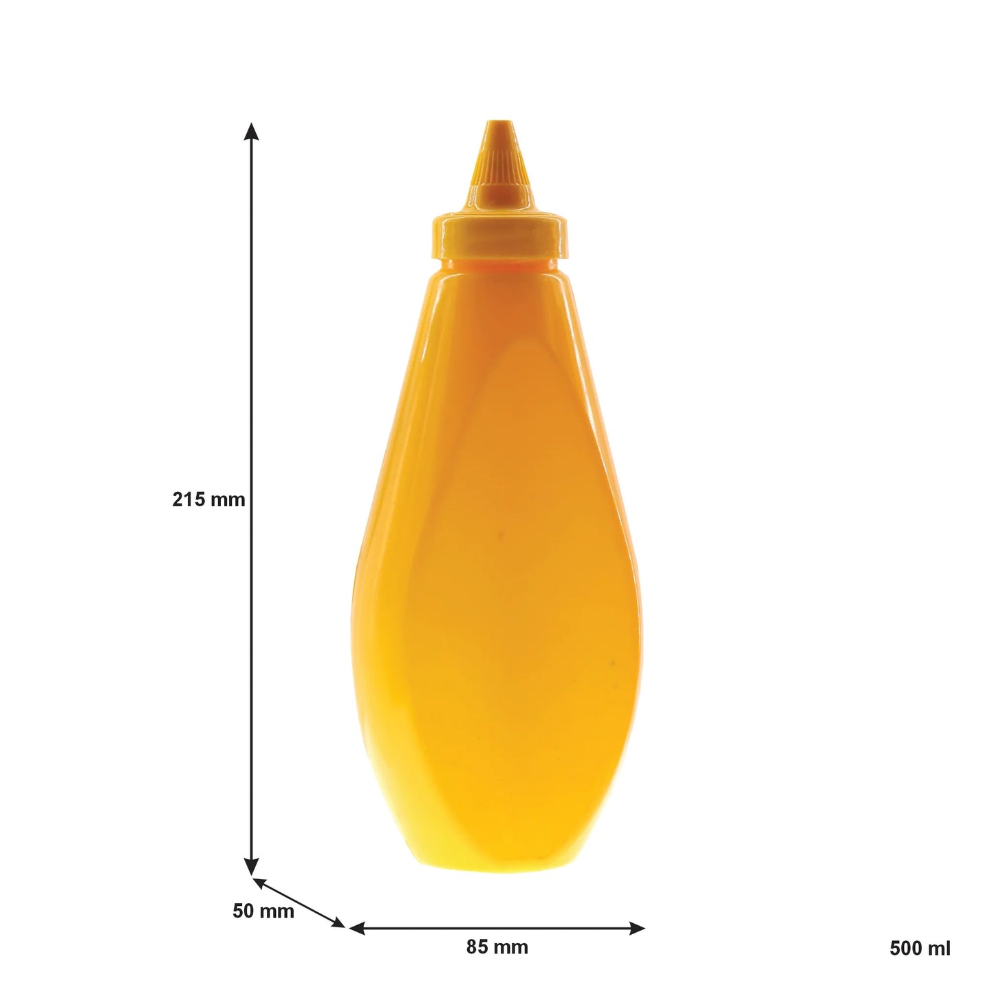 Plastic Flat Squeeze Bottles 500ml Yellow
