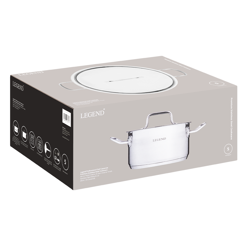 Legend Professional Chef 20cm Casserole 3L