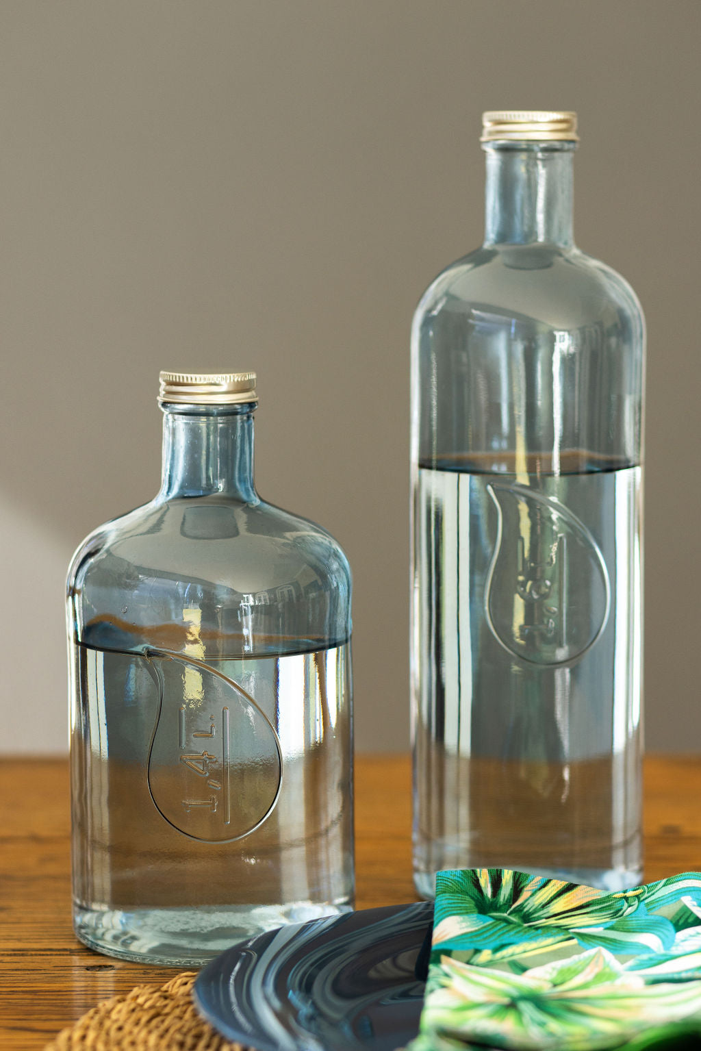 Glass Indigo Bottle 1.6L