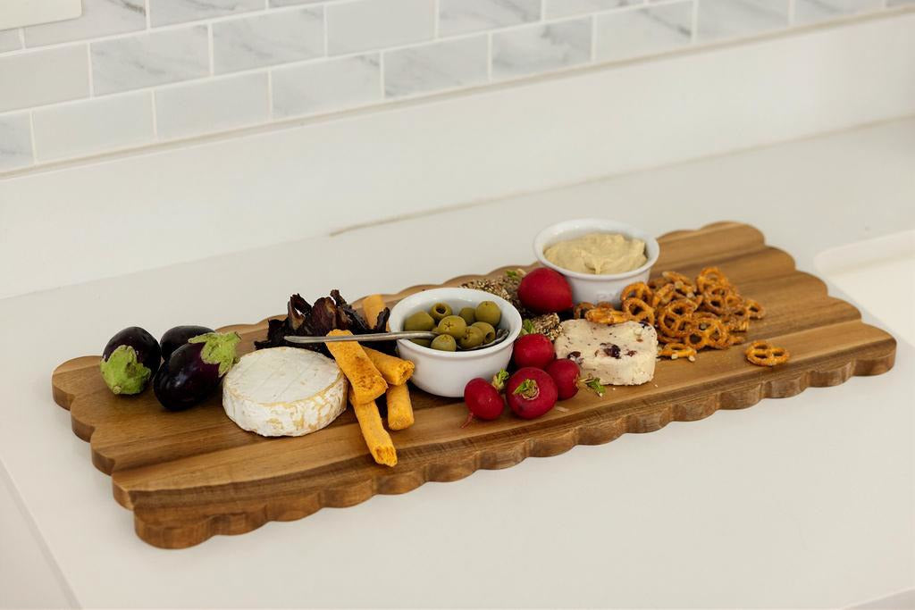 Wooden Rectangular Board Scalloped Edge 60x24x1.5