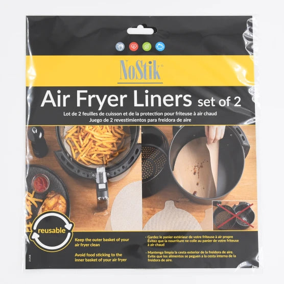 NoStik Air Fryer Liners 25.5cm & 23.5cm Set of 2