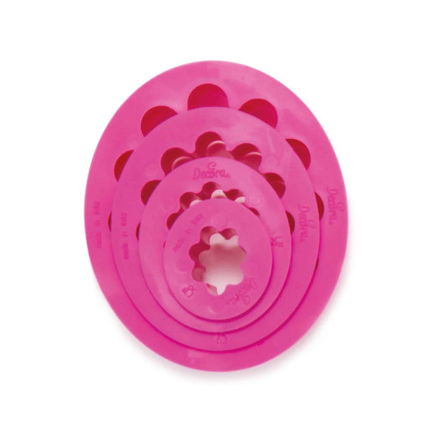 Decora Cookie Cutters Oval Scalloped Set of 4