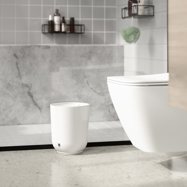 Umbra Step Waste Can With Lid White