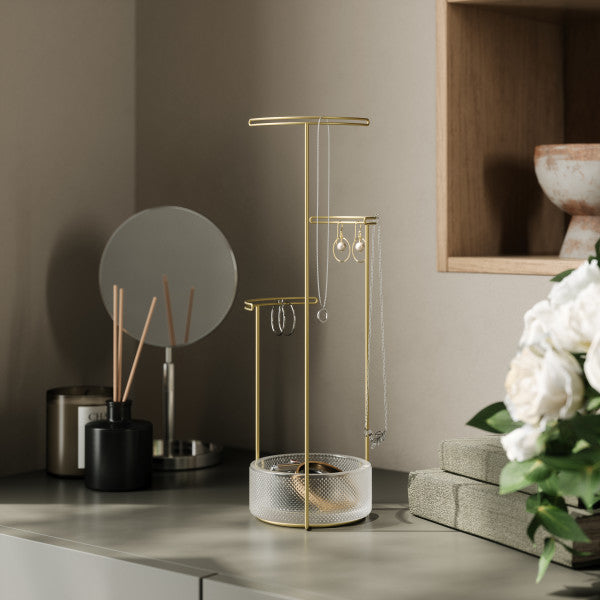 Umbra Tesora Jewel Stand Glass & Brass