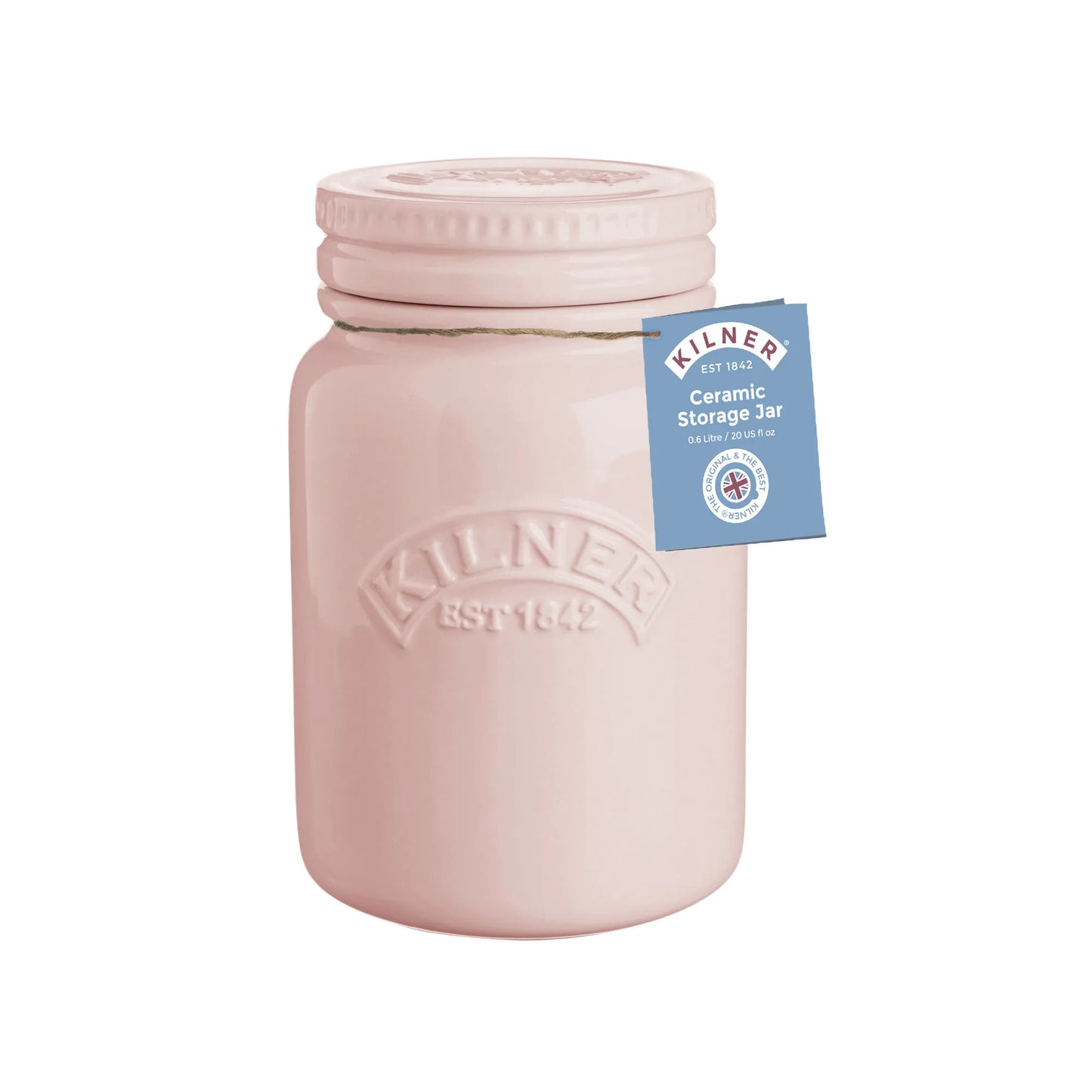 Kilner Ceramic Push Top Dusty Pink Jar 600ml