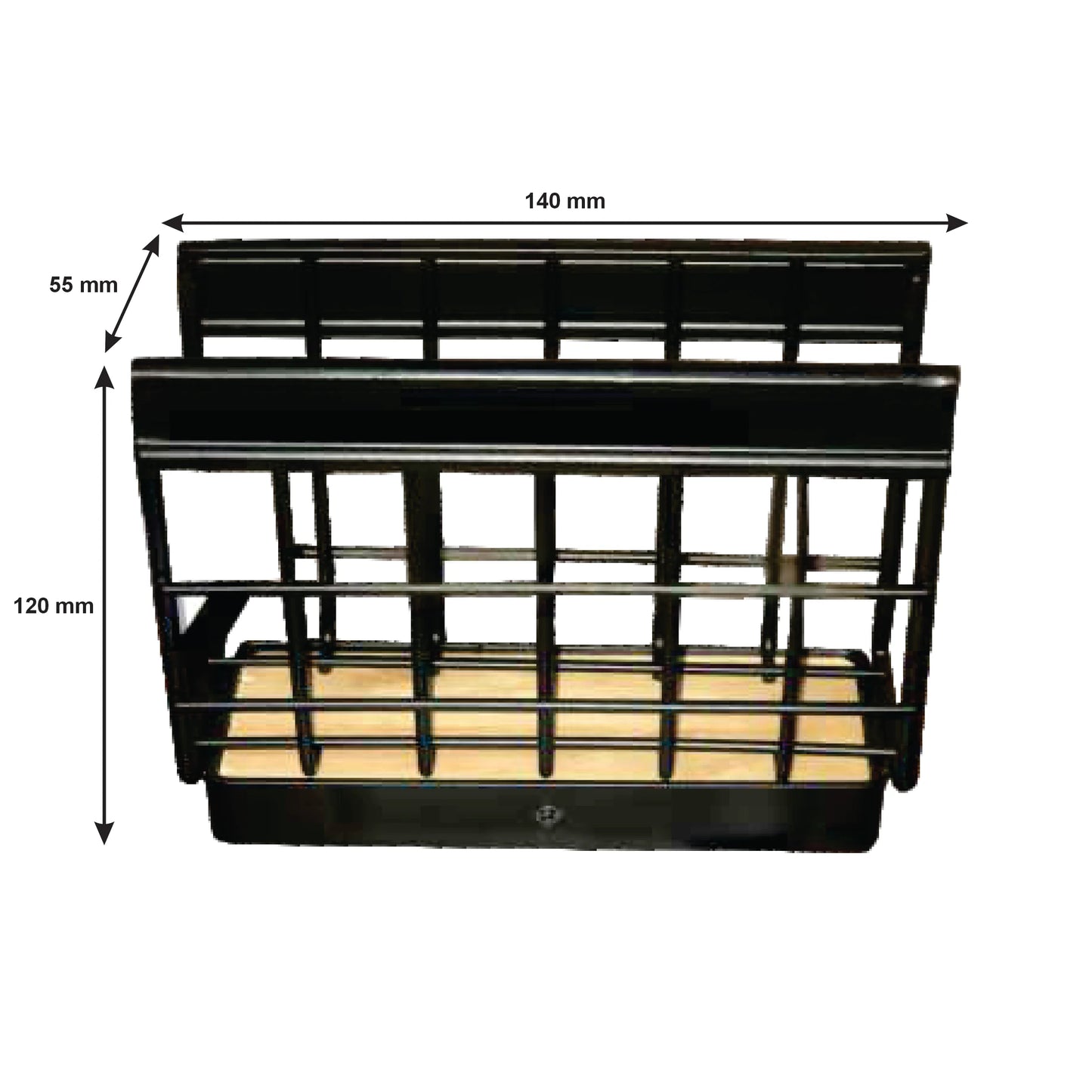 Napkin Holder Black Wire & Wood