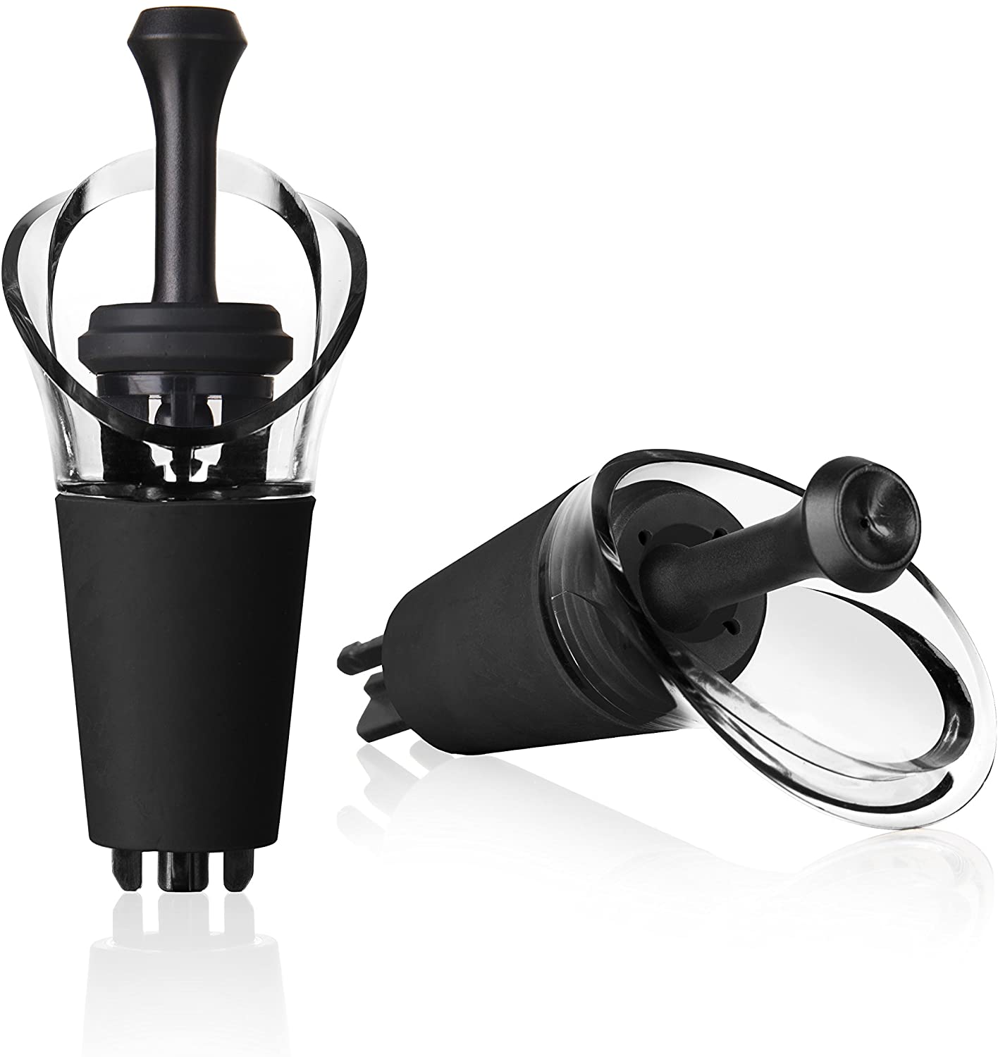 Vacu Vin Wine Server & Stopper Black 2 Piece