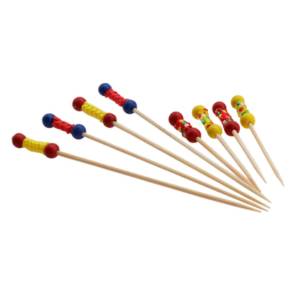 Bamboo Disposable Picks Bead & Braid 48 Pc