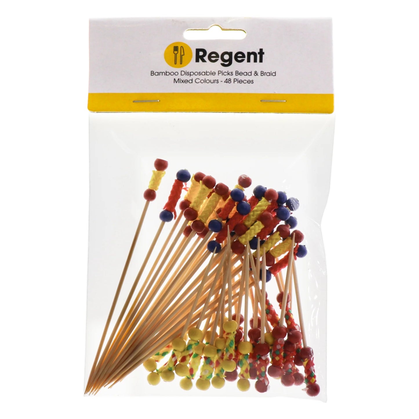Bamboo Disposable Picks Bead & Braid 48 Pc
