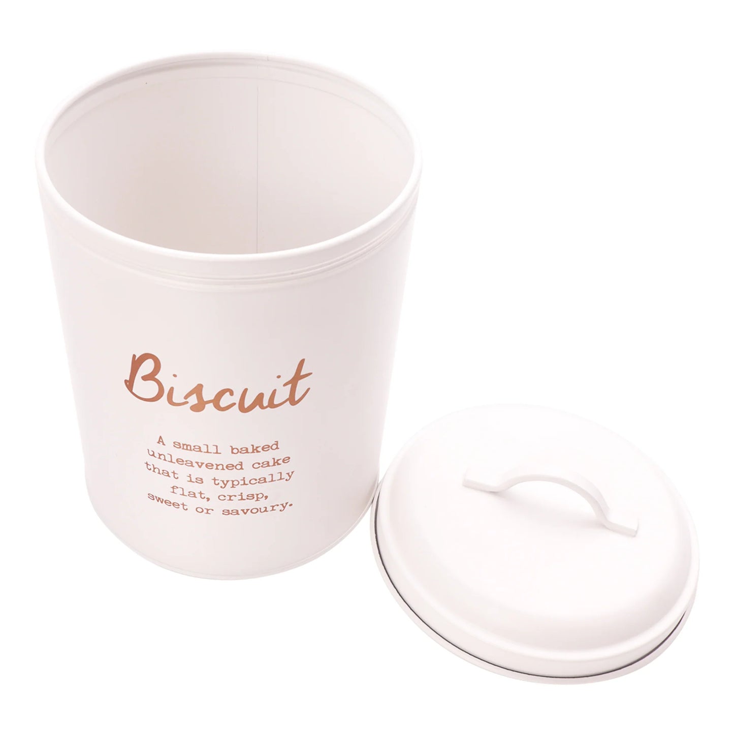 Regent Biscuit Canister White with Gold Printing