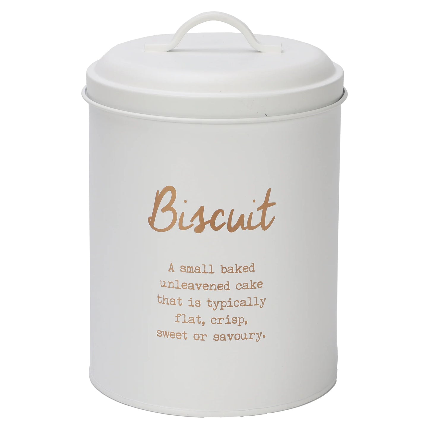 Regent Biscuit Canister White with Gold Printing