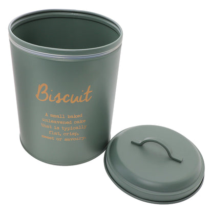 Regent Biscuit Canisters Green with Gold Printing