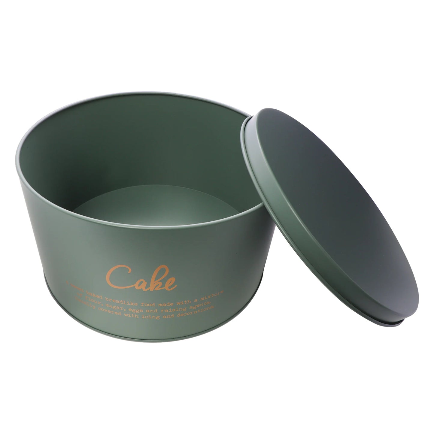 Regent Cake Tin Green with Gold Printing