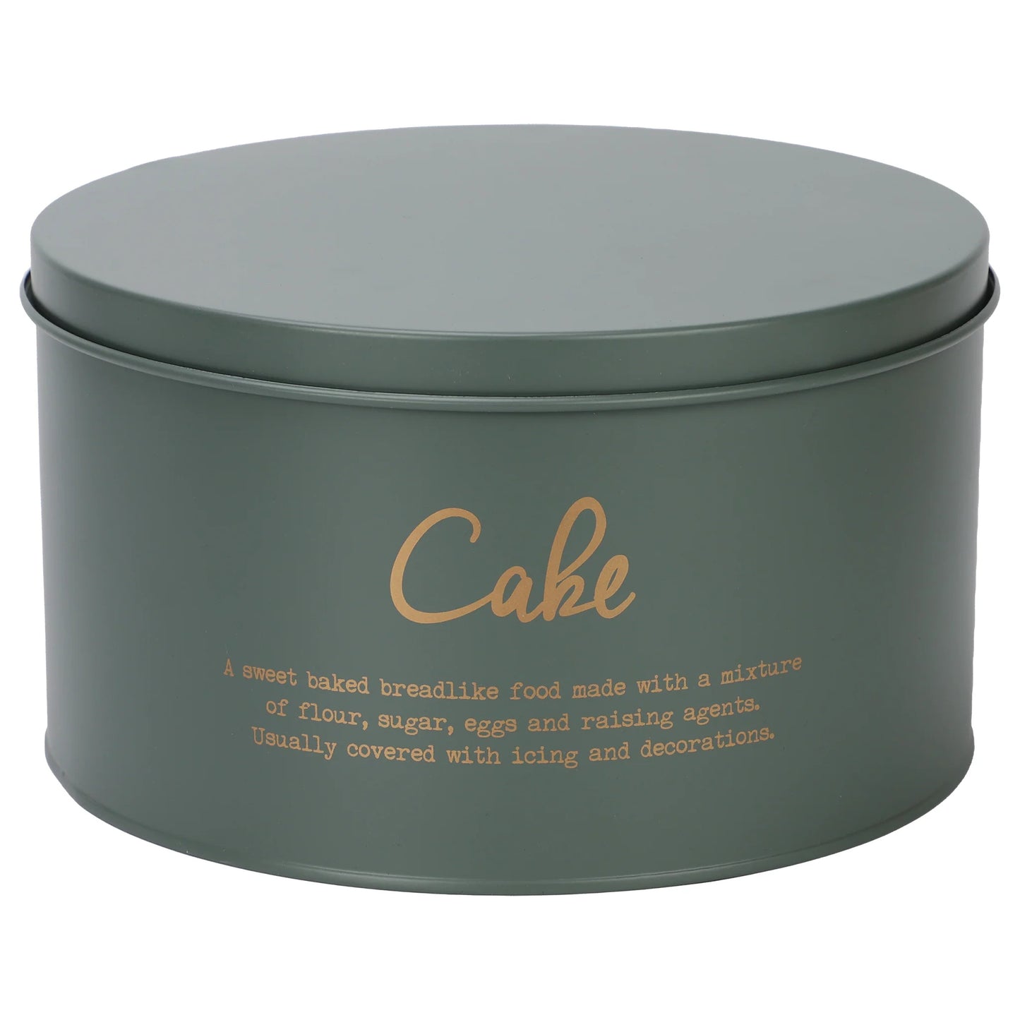 Regent Cake Tin Green with Gold Printing