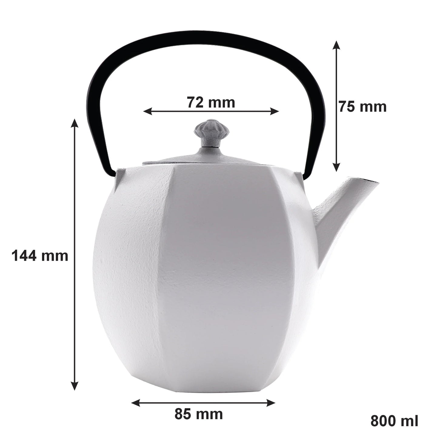 Regent Cast Iron Japanese Teapot White 800ml