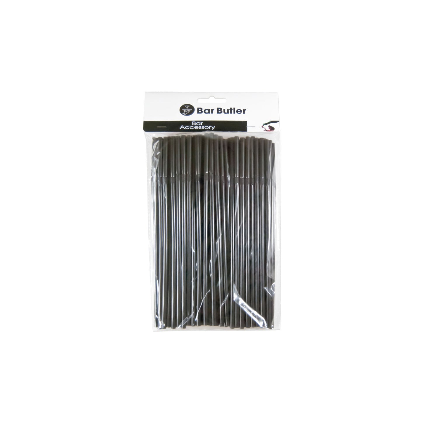 Bar Butler Straws Black Bendy 5mm 100Pc