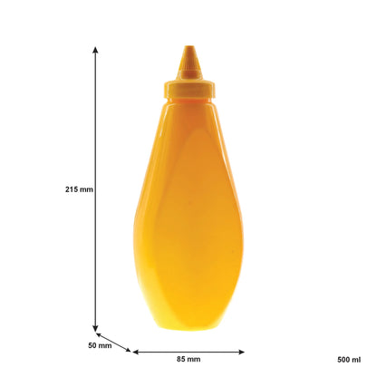 Plastic Flat Squeeze Bottles 500ml Yellow