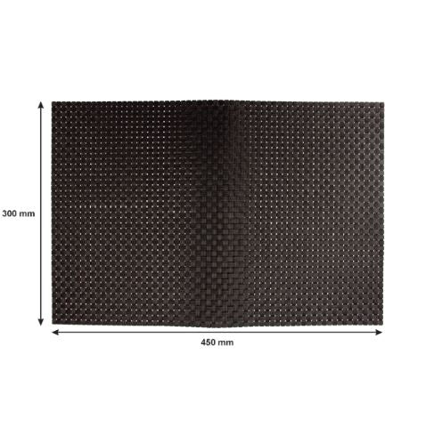 Placemat Woven Black PVC 300X450mm