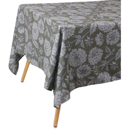 Tablecloth Dahlia Blooms Amazon Green 180 x 230