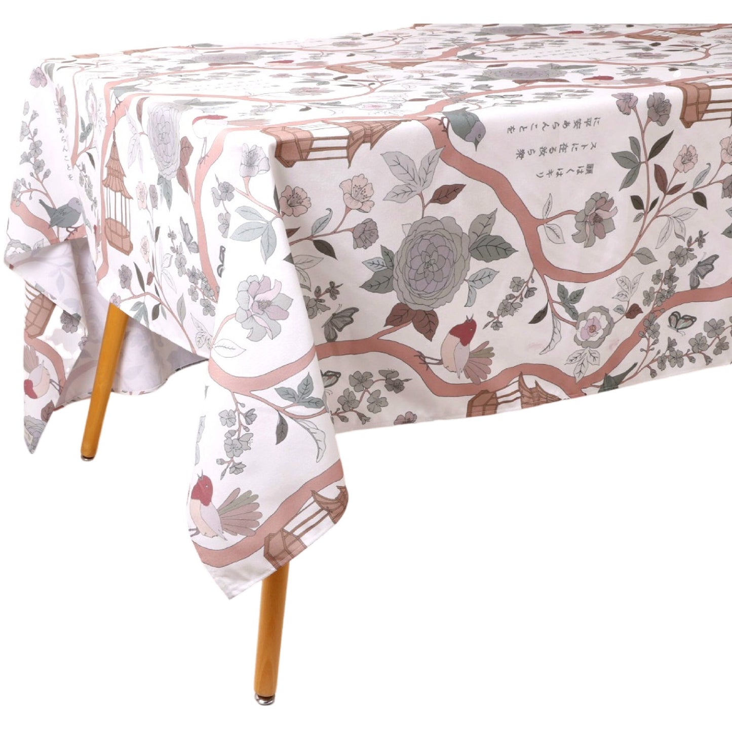 Tablecloth Japanese Garden White 180 x230