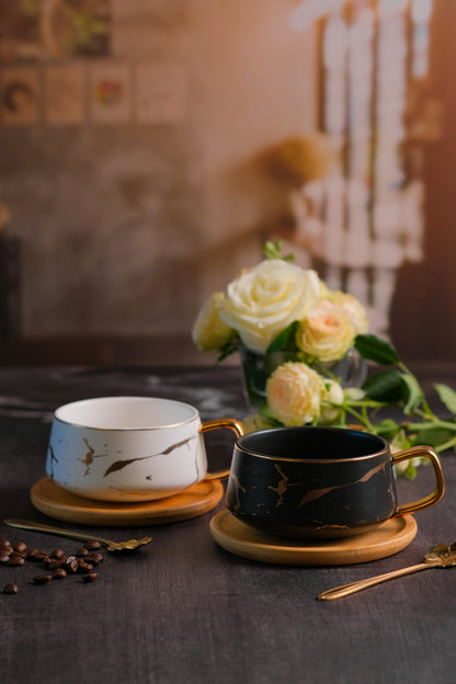 Kintsukuroi Teacup & Saucer White