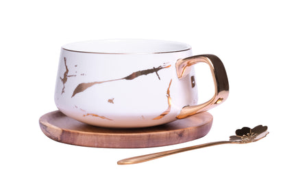 Kintsukuroi Teacup & Saucer White