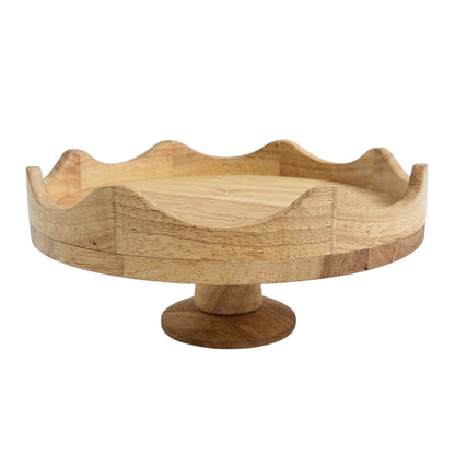 Cake Stand Scalloped Wooden