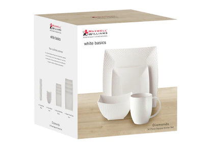 Maxwell Williams WBA Diamonds SQ Dinner Set 16Pc