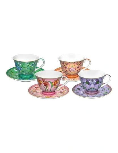 Maxwell Williams Mystique Tall Cup & Saucer Set 4