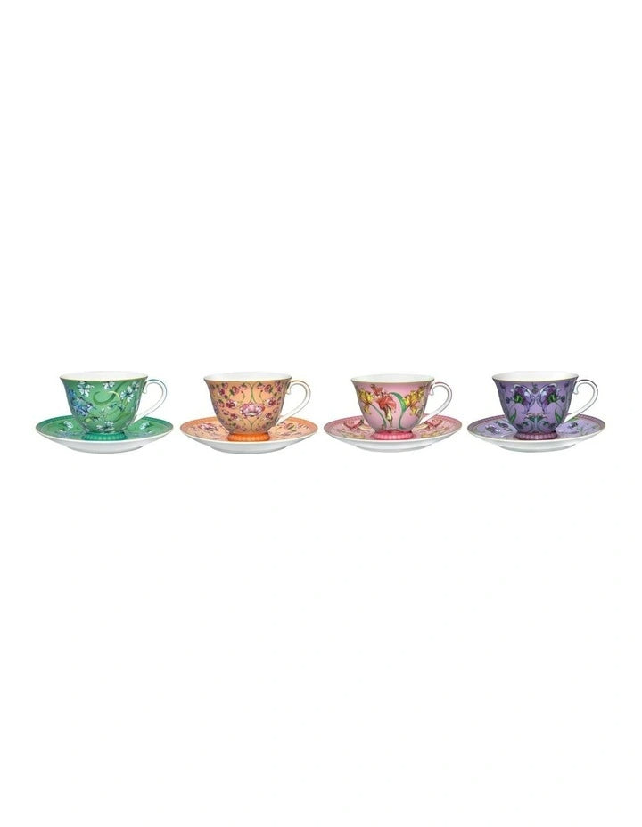 Maxwell Williams Mystique Tall Cup & Saucer Set 4