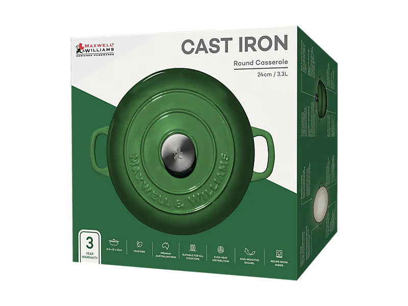 Maxwell Williams Round Casserole Green 24cm
