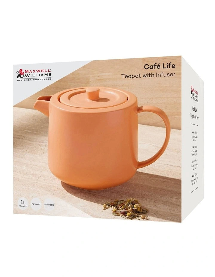 Maxwell Williams CafeLife Teapot &Inf 1L Apricot