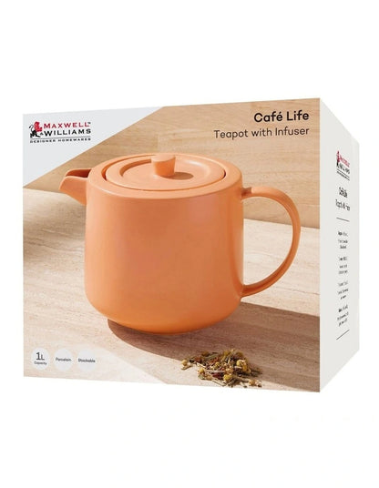 Maxwell Williams CafeLife Teapot &Inf 1L Apricot
