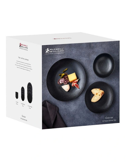 Maxwell Williams Caviar Dinner Set 12 Piece Black