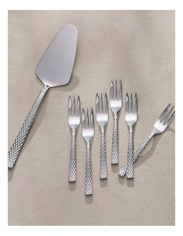 Maxwell Williams Diamonds Cake Server&Fork Set 7Pc