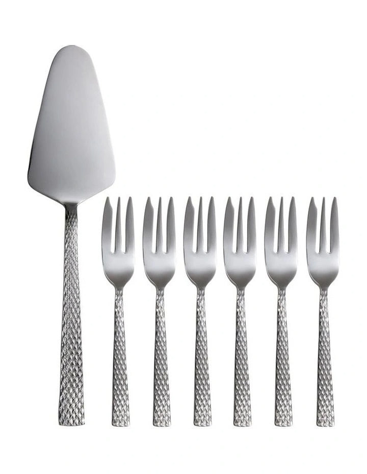 Maxwell Williams Diamonds Cake Server&Fork Set 7Pc