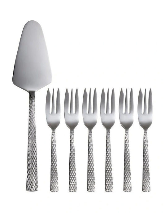 Maxwell Williams Diamonds Cake Server&Fork Set 7Pc