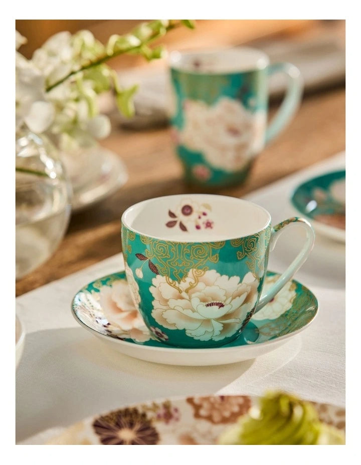 Maxwell Williams Kimono Cup & Saucer Teal 300ml