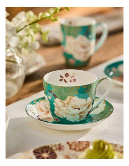 Maxwell Williams Kimono Cup & Saucer Teal 300ml