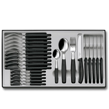 Victorinox Table Set Black with Round Tip 24Piece