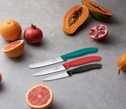 Victorinox Paring Knife Set of 3 Kale Red Black