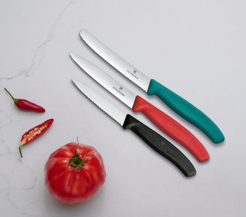 Victorinox Paring Knife Set of 3 Kale Red Black