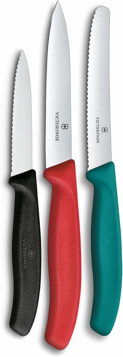 Victorinox Paring Knife Set of 3 Kale Red Black