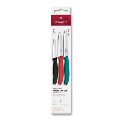 Victorinox Paring Knife Set of 3 Kale Red Black
