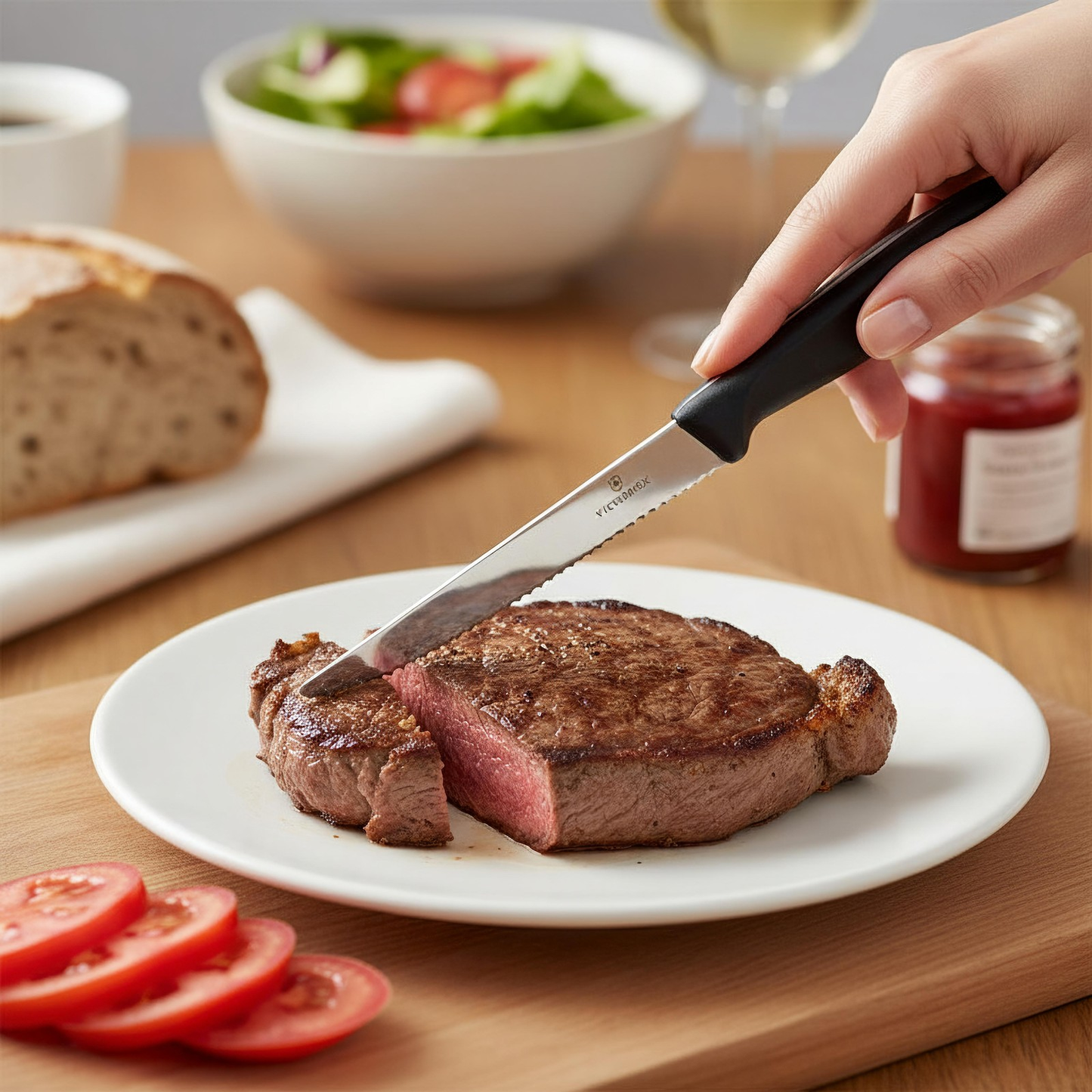 Victorinox Gourmet Steak Knife Serrated Black 12cm