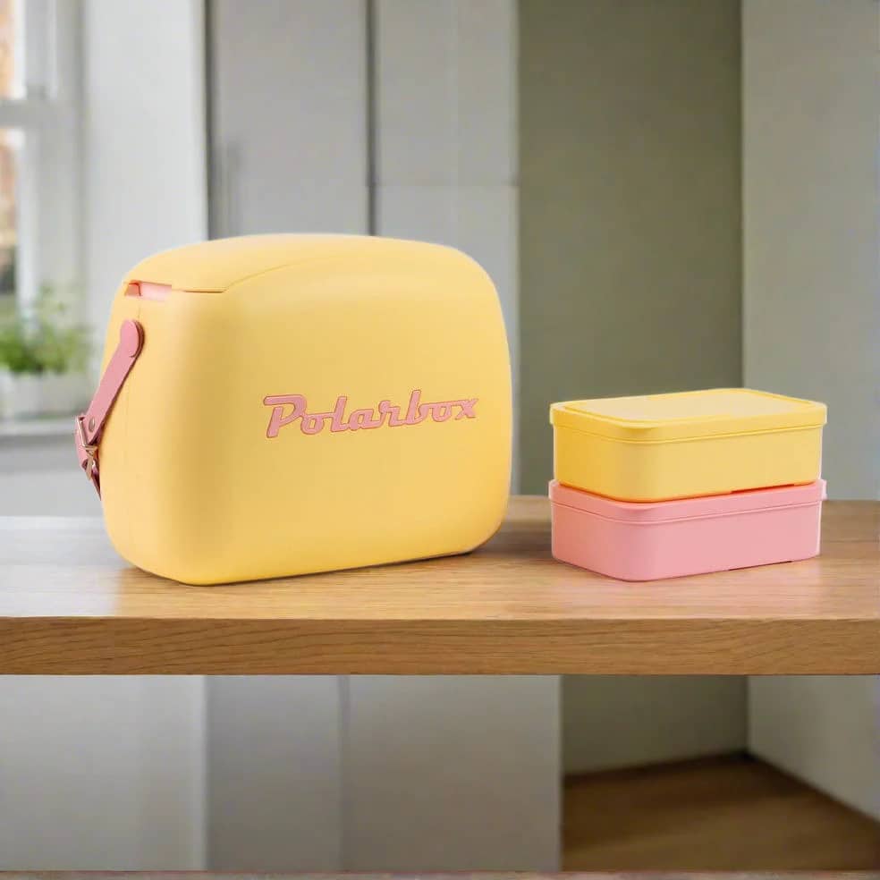 Polarbox Retro Cooler & 2 Lunch 6L Yellow Rosa