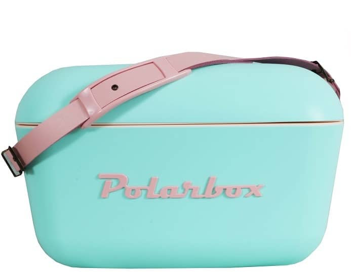 Polarbox Retro Cooler 12L Green with Pink Strap