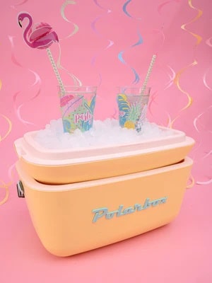 Polarbox Retro Cooler 12L Yellow with Blue Strap